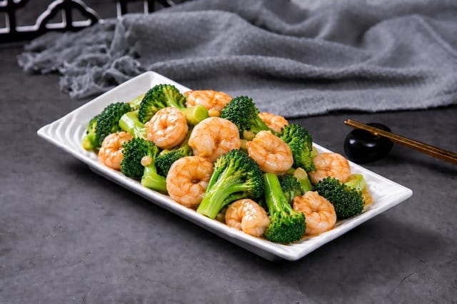 (L) Shrimp with Broccoli 西兰花虾仁.